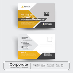 Corporate postcard design template for business agency