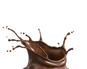 splash of chocolate or Cocoa. 3d illustration.