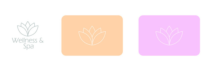 wellness and spa lotus flower logo, icon vector illustration 
