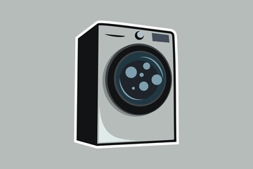 Fototapeta premium Simple Washing Machine vector illustration. Vector bathroom equipment for cloth washing.