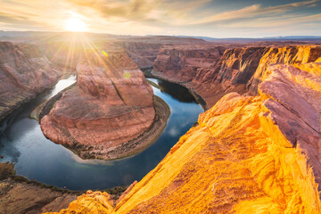 horseshoe bend at sunset. -page,utah,Arizona,usa.