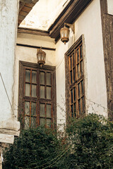 Fototapeta na wymiar Exterior old window of Syrian old house in ancient city of Damascus (Syrian Arab Republic) 