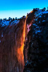  Fire-fall( Horse trail fall ) when sunset ,Yosemite National Park,California,USA.