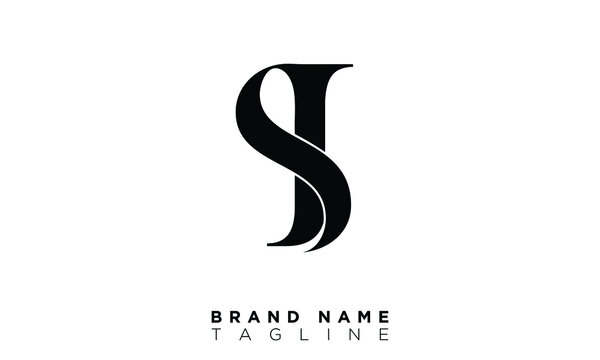 Alphabet letters Initials Monogram logo SJ, JS, S and J