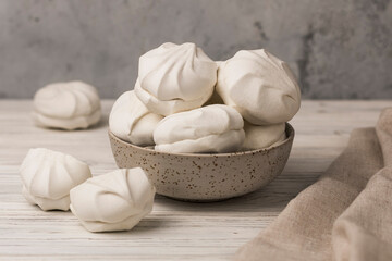 sweet marshmallow zefir on table