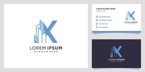 Building and latter X  logo design with creative concept