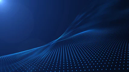 Gardinen Technology Wave abstract background,blue abstract background, beautiful abstract wave technology background with blue light digital effect corporate concept, © M2L