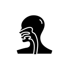 Human organ esophagus line icon. Isolated vector element.