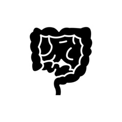 Human organ intestines line icon. Isolated vector element.