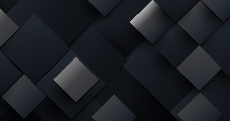 Abstract black and grey squares geometric background. Futuristic technology digital hi tech background