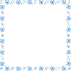 Obraz premium Floral Square Frame Background With Hand Drawn Flowers