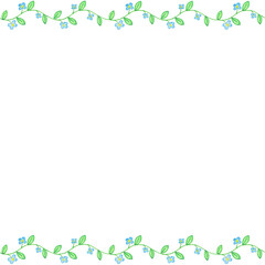 Floral Square Frame Background With Hand Drawn Flowers