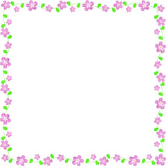 Floral Square Frame Background With Hand Drawn Flowers
