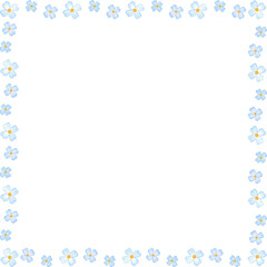 Floral Square Frame Background With Hand Drawn Flowers