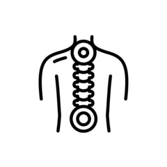 Radiculitis line icon. Isolated vector element.