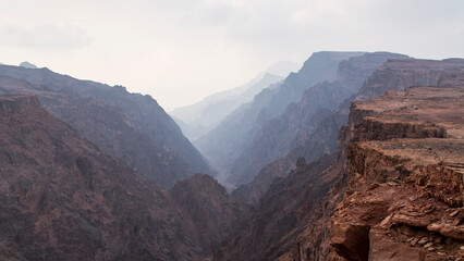 deep mountain fault that split thousands of years ago in  neom KSA