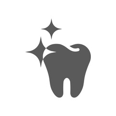 Tooth healthy and strong black icon. Dental health and hygiene filled symbol.