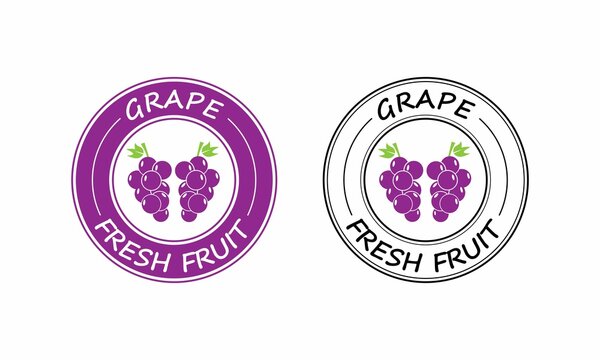 Grape fruit logo template illustration. suitable for product label