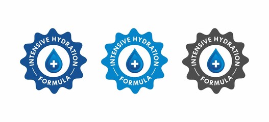 intensive hydration formula logo template illustration. suitable for product label - obrazy, fototapety, plakaty
