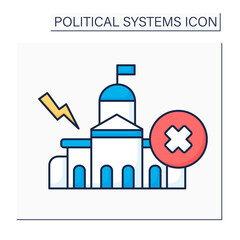 Anarchy color icon. Government absence. Absolute freedom from control.Political system concept.Isolated vector illustration