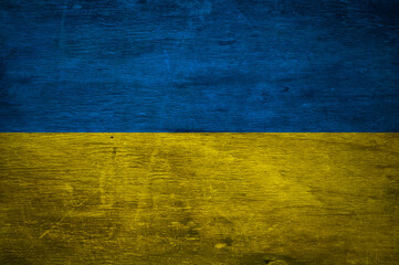 Ukraine flag grunge Abstract background wood texture 