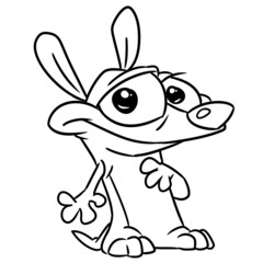 Funny little dog animal illustration cartoon coloring