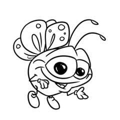 small insect beetle flying animal illustration cartoon coloring character