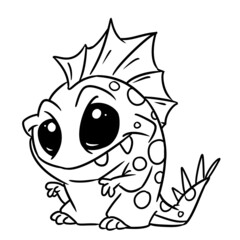 small monster reptile animal illustration cartoon coloring character