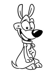 Cheerful kind dog sitting animal illustration cartoon coloring character