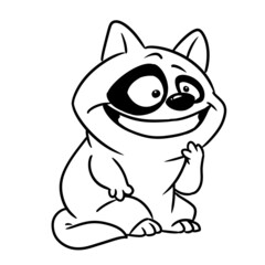 Little cheerful cat smile animal illustration cartoon coloring character