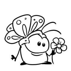 small insect animal gift flower illustration cartoon coloring character