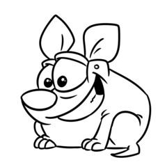 Smile parody dog animal sitting illustration cartoon coloring character