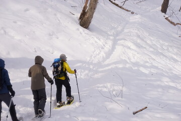 日本 北海道 網走 雪山 トレッキング