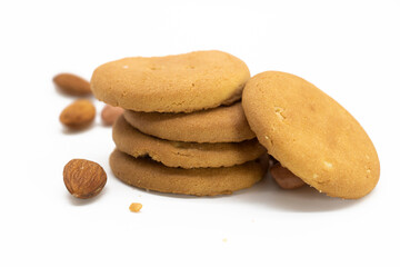 biscuit isolated on white,front view