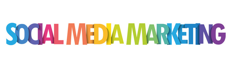 SOCIAL MEDIA MARKETING colorful vector typography banner