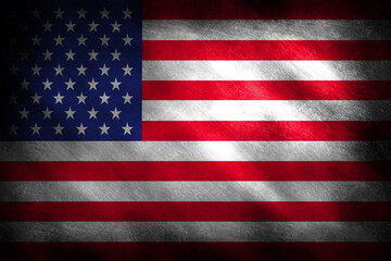 Naklejka premium The United States of America flag on a blackboard background