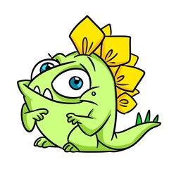 small monster reptile dinosaur illustration cartoon character
