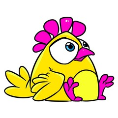 Little chick rooster bird animal illustration cartoon character