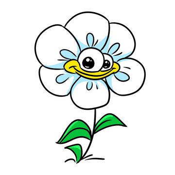small flower chamomile plant illustration cartoon character