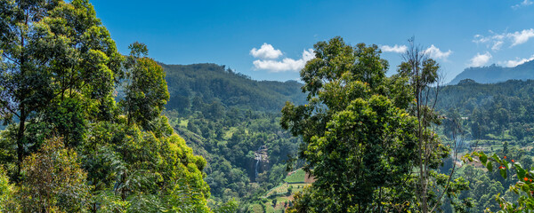 Ella gap, the view of the mountains and little adam peak. This is in Ella, Sri Lanka