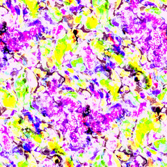 Obraz na płótnie Canvas Watercolor abstract seamless pattern. Creative texture with bright abstract hand drawn elements. Abstract colorful print.