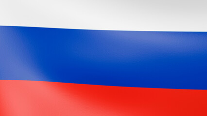 Obraz premium Russia flag blowing in the wind. 3d illustration