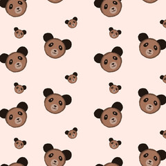 Naklejka premium cute bear seamless pattern bear pattern background