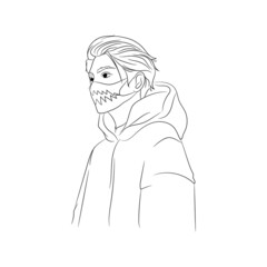 Art anime boy Japanese guy in manga style anime