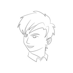 Art anime boy Japanese guy in manga style anime