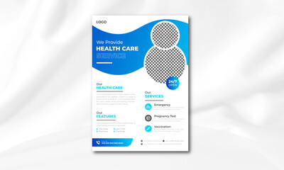 Modern medical business flyer template | Healthcare promotional flyer design or brochure cover design with a4 layout | Trendy medical banners and posters.