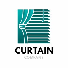 Curtain design logo template illustration