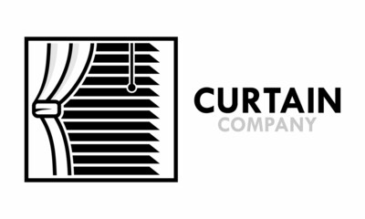 Curtain design logo template illustration