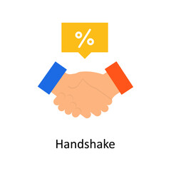 Handshake vector Flat Icon Design illustration. Discounts And Loyalty Programs Symbol on White background EPS 10 File
