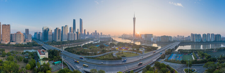 Naklejka premium Urban Scenery of Guangzhou, China